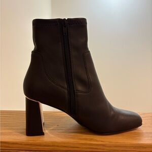 Women's Black Ankle Boot with Block Heel